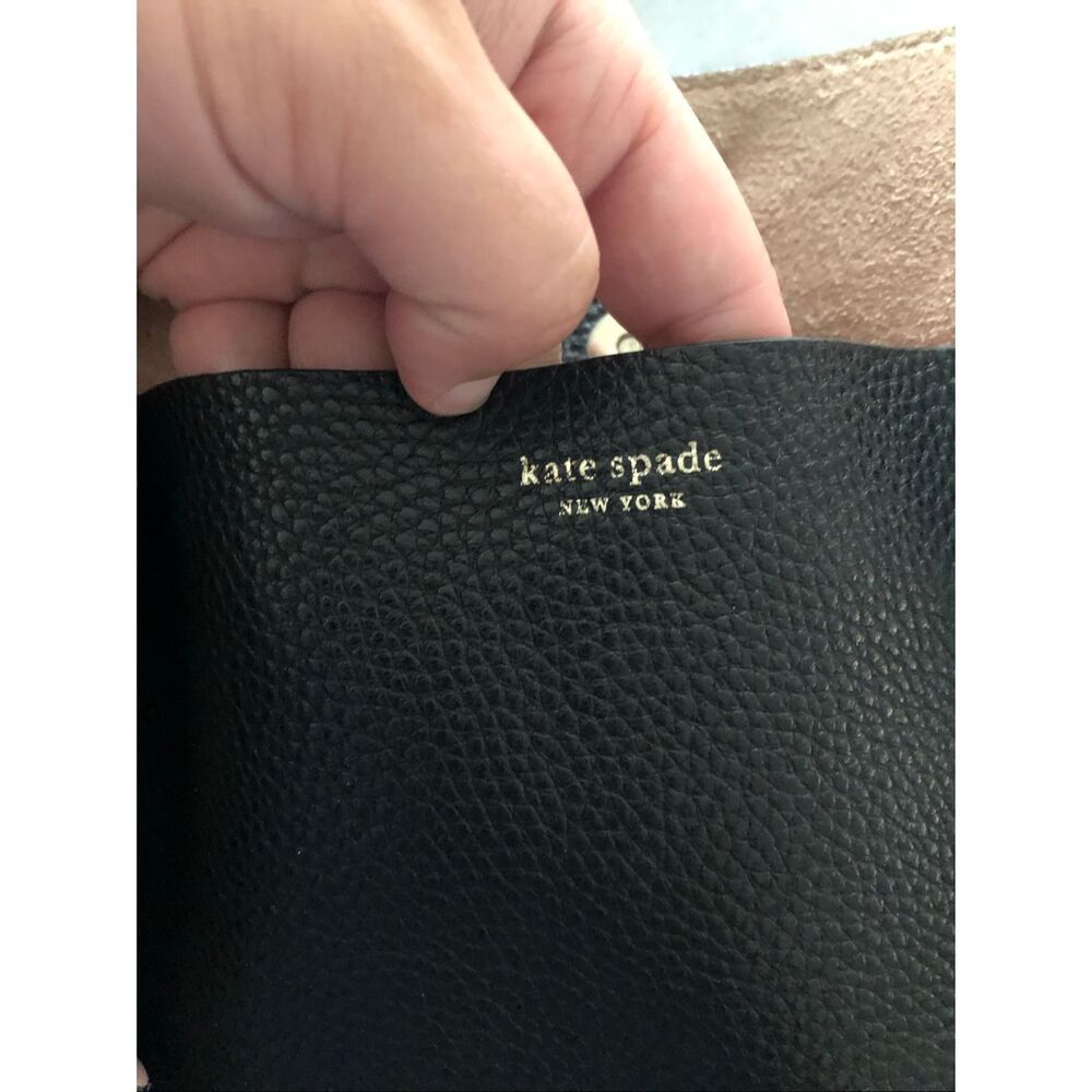 Kate spade hayes street Mandy Maryanne black cow leather bow  shoulder bag leath - Picture 8 of 10